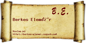 Berkes Elemér névjegykártya