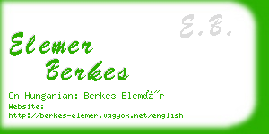 elemer berkes business card